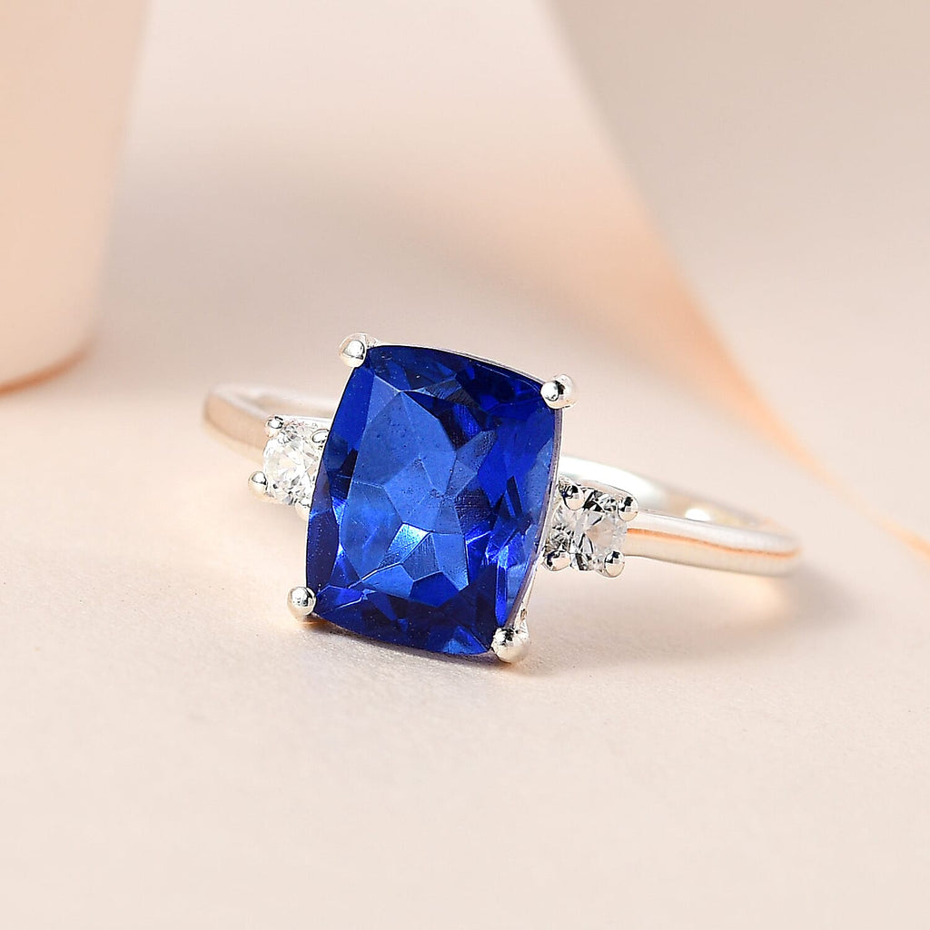 Ceylon Colour Quartz and Natural Zircon Ring in Sterling Silver 2.55 Ct
