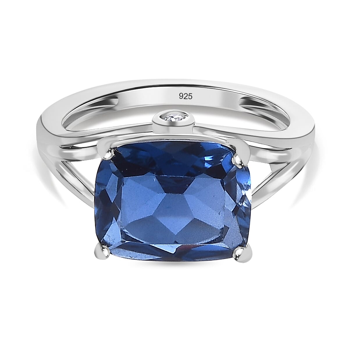 Ceylon Colour Quartz and Natural Zircon Ring in Platinum Overlay Sterling Silver 4.62 Ct 7548750 0