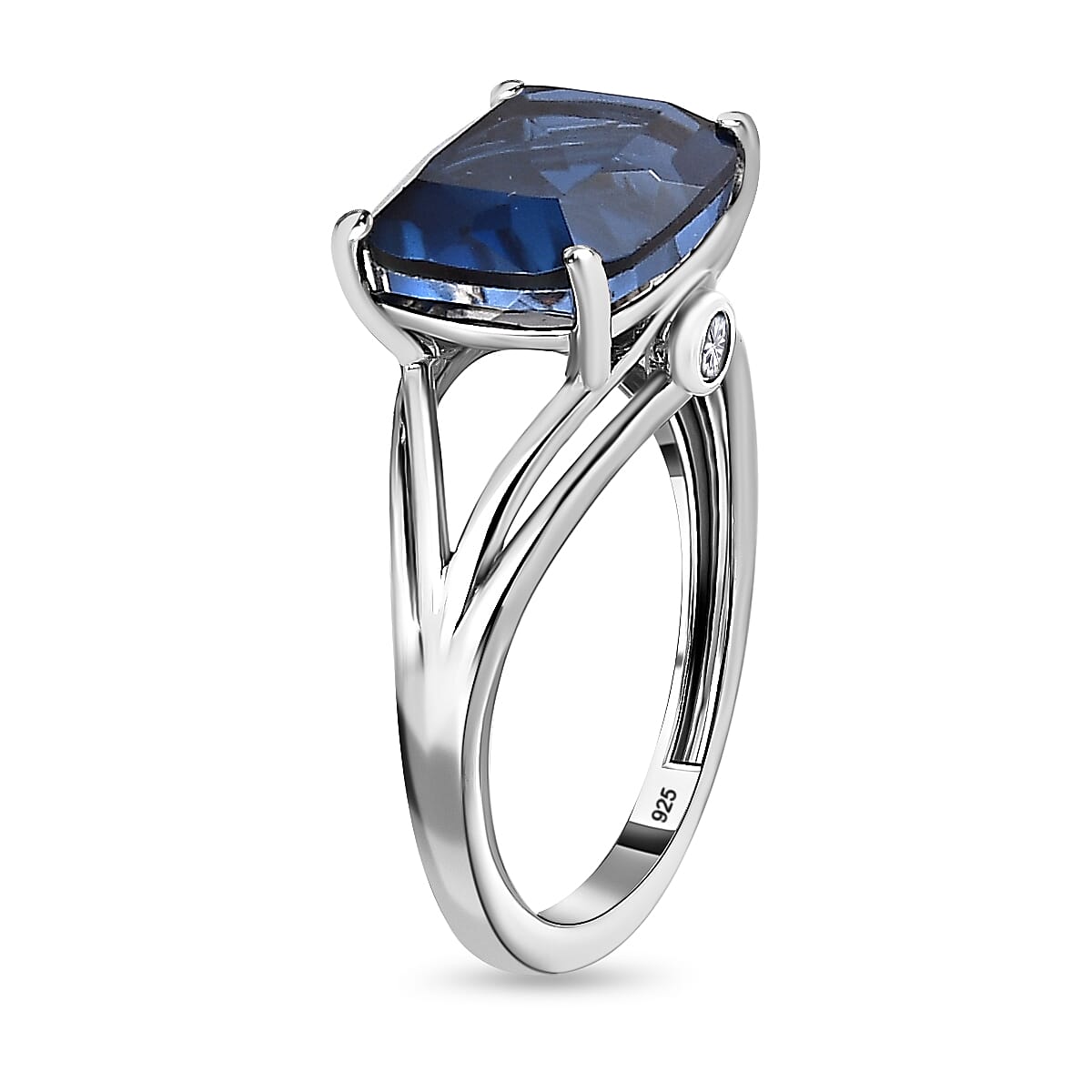 Ceylon Colour Quartz and Natural Zircon Ring in Platinum Overlay Sterling Silver 4.62 Ct 7548750 3