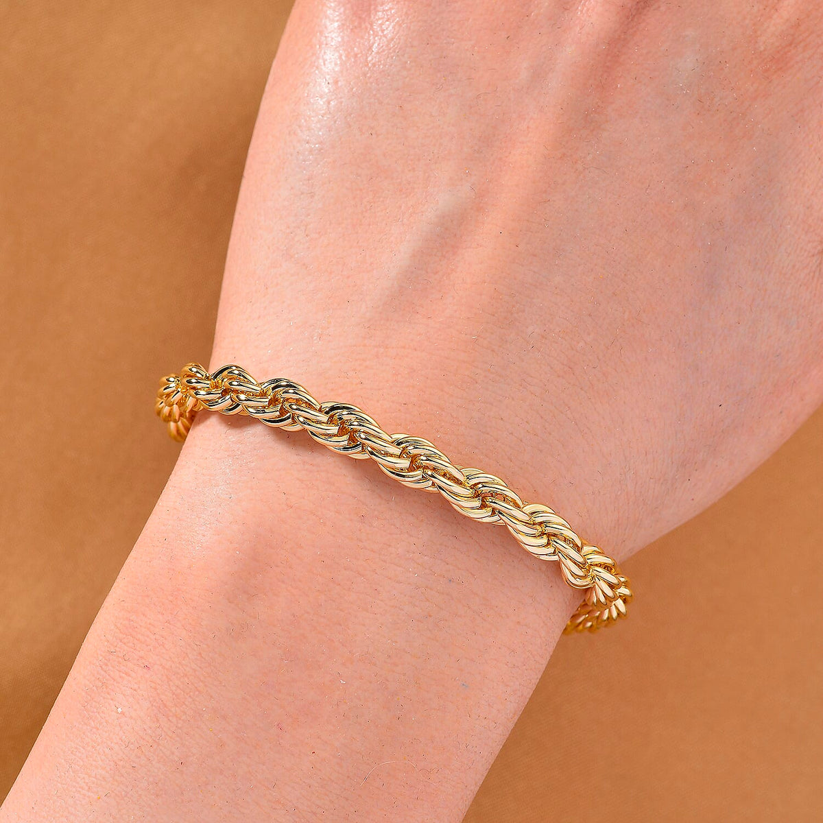 Chunky Rope Bracelet (Size 7.5) in Yellow Gold Plated 8236128 2