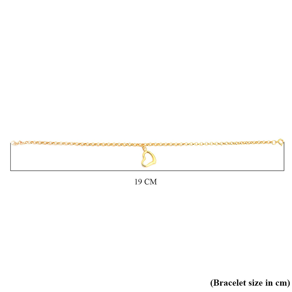Chain Bracelet with Heart Charm Bracelet in 9K Yellow Gold 7 Inch 3551197 3