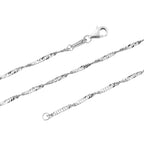 NewYork Close Out - Rhapsody 950 White Platinum Wave Solid Necklace (Size 20) Platinum Wt. 5.50 Gms.