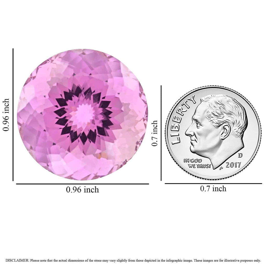 Certified and Appraised AAAA Patroke Kunzite Loose Gemstone (Rnd Shape) 70.88 ct.