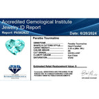 Certified and Appraised AAAA Paraiba Tourmaline Loose Gemstone (Hrt Shape) 2.30 ct.