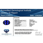 Certified and Appraised AAAA Tanzanite Loose Gemstone (Oval Shape) 23.13 ct.