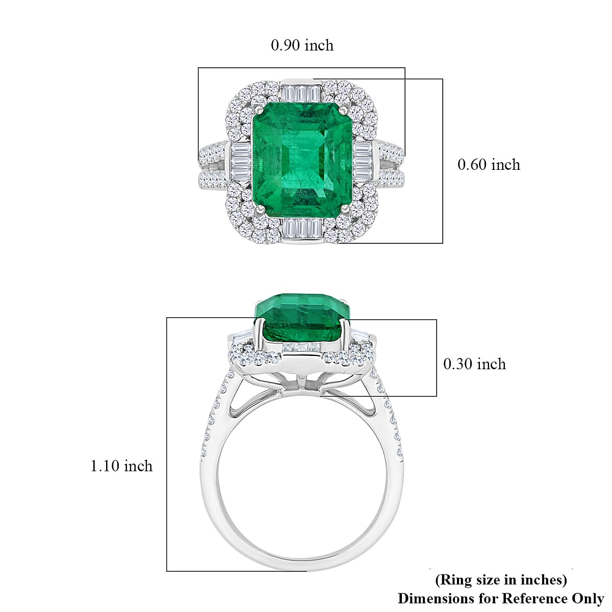 Chairman Vault Collection Certified &amp; Appraised RHAPSODY AAAA Ethiopian Emerald, Diamond Halo Ring in 950 Platinum 7.99 Ct. (E-F VS) 7769586 7
