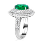 Certified and Appraised RHAPSODY 950 Platinum AAAA Kagem Zambian Emerald, Diamond Ring 5.40 Ct