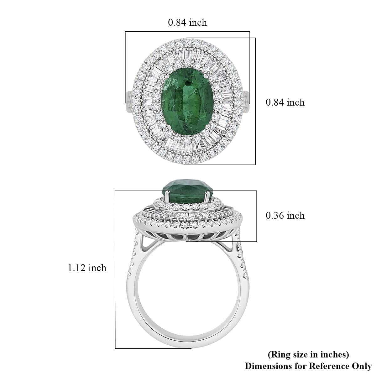 Chairman Vault Collection - Certified and Appraised RHAPSODY 950 Platinum AAAA Kagem Zambian Emerald and E-F VS Diamond Triple Halo Ring 5.40 Ct 7779285 5