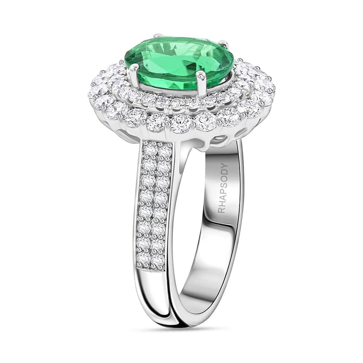 Chairman's Vault 950 Platinum AAAA Ethiopian Emerald White Diamond VS Ring 3.75 ct, Platinum Wt. 10.35 Gms 3.750 Ct. 7769612 3