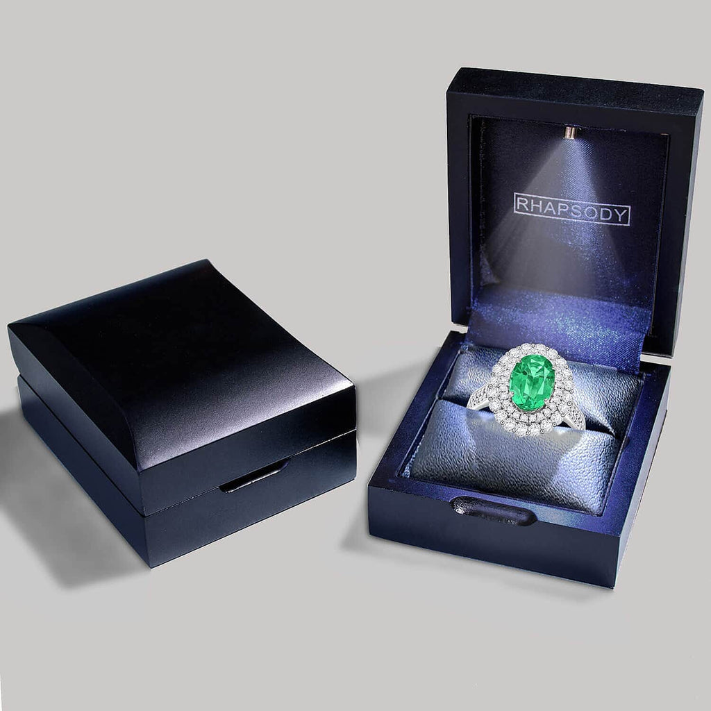 950 Platinum  AAAA  Ethiopian Emerald   White Diamond  VS Ring 3.75 ct,  Platinum Wt. 10.35 Gms  3.750  Ct.