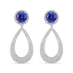 Certified and Appraised RHAPSODY 950 Platinum AAAA Tanzanite, E-F VS Diamond Earrings 18.65 ct.