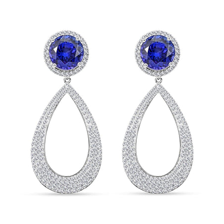 Chairman's Vault Collection Certified &amp; Appraised RHAPSODY AAAA Tanzanite, Natural Diamond Halo Earrings in 950 Platinum 18.65 Ct. 7769160 1