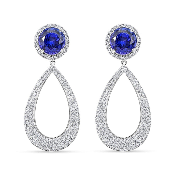 Chairman's Vault Collection Certified &amp; Appraised RHAPSODY AAAA Tanzanite, Natural Diamond Halo Earrings in 950 Platinum 18.65 Ct. 7769160 1