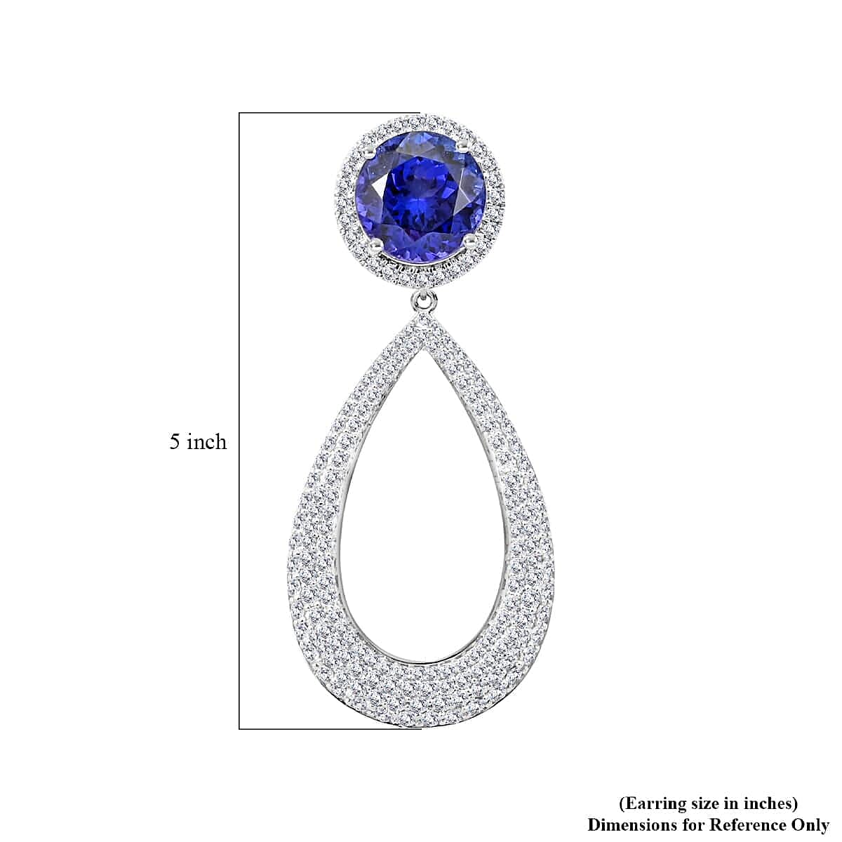 Chairman's Vault Collection Certified &amp; Appraised RHAPSODY AAAA Tanzanite, Natural Diamond Halo Earrings in 950 Platinum 18.65 Ct. 7769160 5
