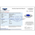 Certified and Appraised RHAPSODY 950 Platinum AAAA Tanzanite, Diamond E-F VS Halo Ring, 20.10 Ct