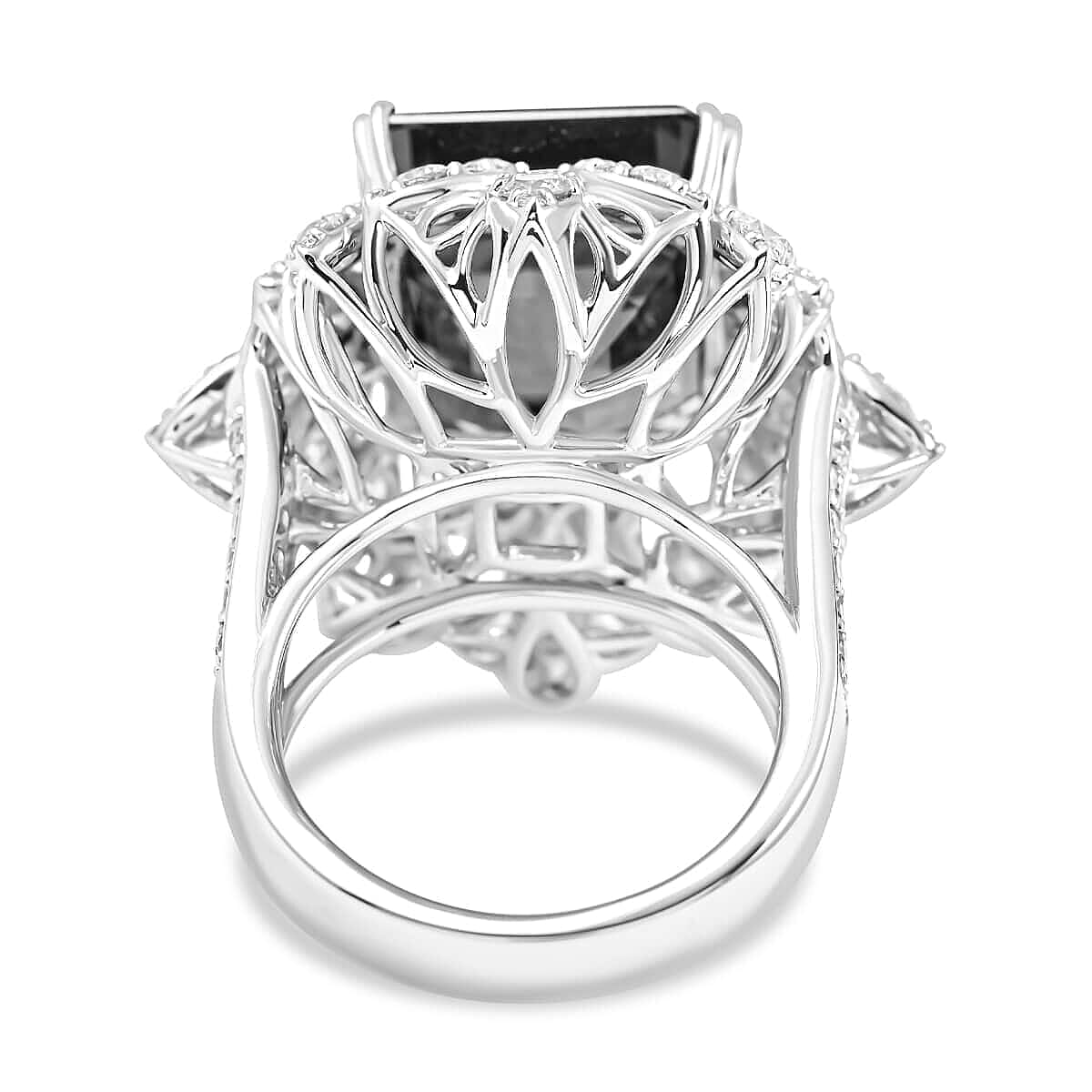 Chairman's Vault Collection 17.7 Ct. AAAA Tanzanite, Natural Diamond Cluster Ring in 950 Platinum 7769231 4