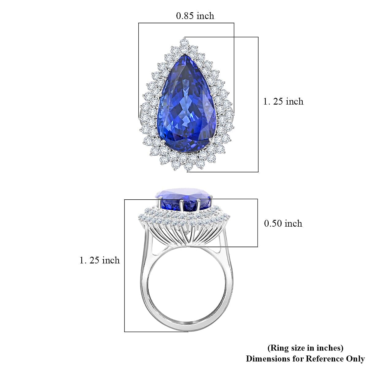 Chairman's Vault Collection- RHAPSODY 950 Platinum AAAA Tanzanite &amp; AGI Certified Diamond (VS/E-F) Pear Cut Ring 7769261 5