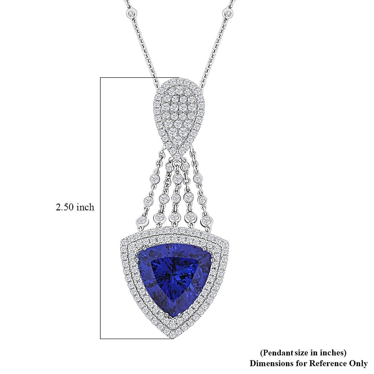 Certified and Appraised RHAPSODY AAAA 22.1 Ct. Tanzanite, E-F VS Diamond Necklace in 950 Platinum 7779279 4