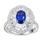 Certified and Appraised RHAPSODY 950 Platinum AAAA Blue Ceylon Sapphire, Diamond Ring 3.75 Ct.