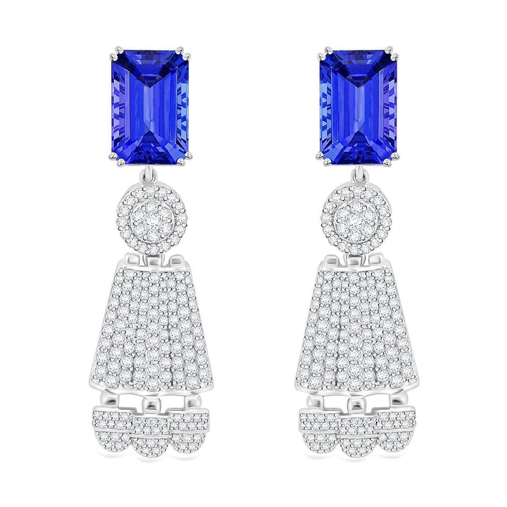 Chairman's Vault Collection Certified &amp; Appraised RHAPSODY AAAA Tanzanite, Natural Diamond Dangling Earrings in 950 Platinum 25.47 Ct. 7768858 1