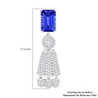 Certified and Appraised RHAPSODY 950 Platinum AAAA Tanzanite, Diamond Dangle Earrings 25.47 ct.