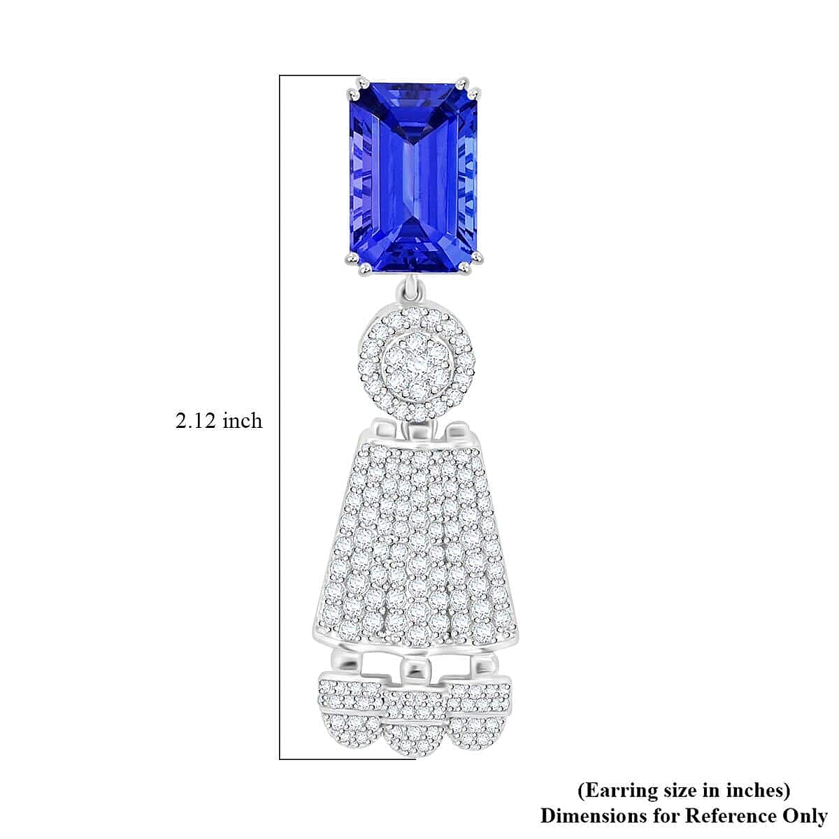 Chairman's Vault Collection Certified &amp; Appraised RHAPSODY AAAA Tanzanite, Natural Diamond Dangling Earrings in 950 Platinum 25.47 Ct. 7768858 7
