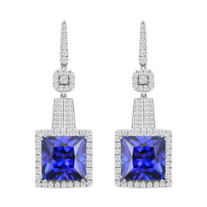 Chairman's Vault Collection Certified &amp; Appraised RHAPSODY AAAA Tanzanite, Natural Diamond Halo Earrings in 950 Platinum 24 Ct. 7769112 1