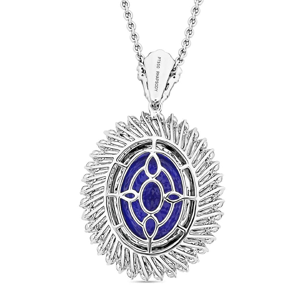 Certified and Appraised RHAPSODY 950 Platinum AAAA Tanzanite, Diamond Necklace 18 Inches 26.84 ct.