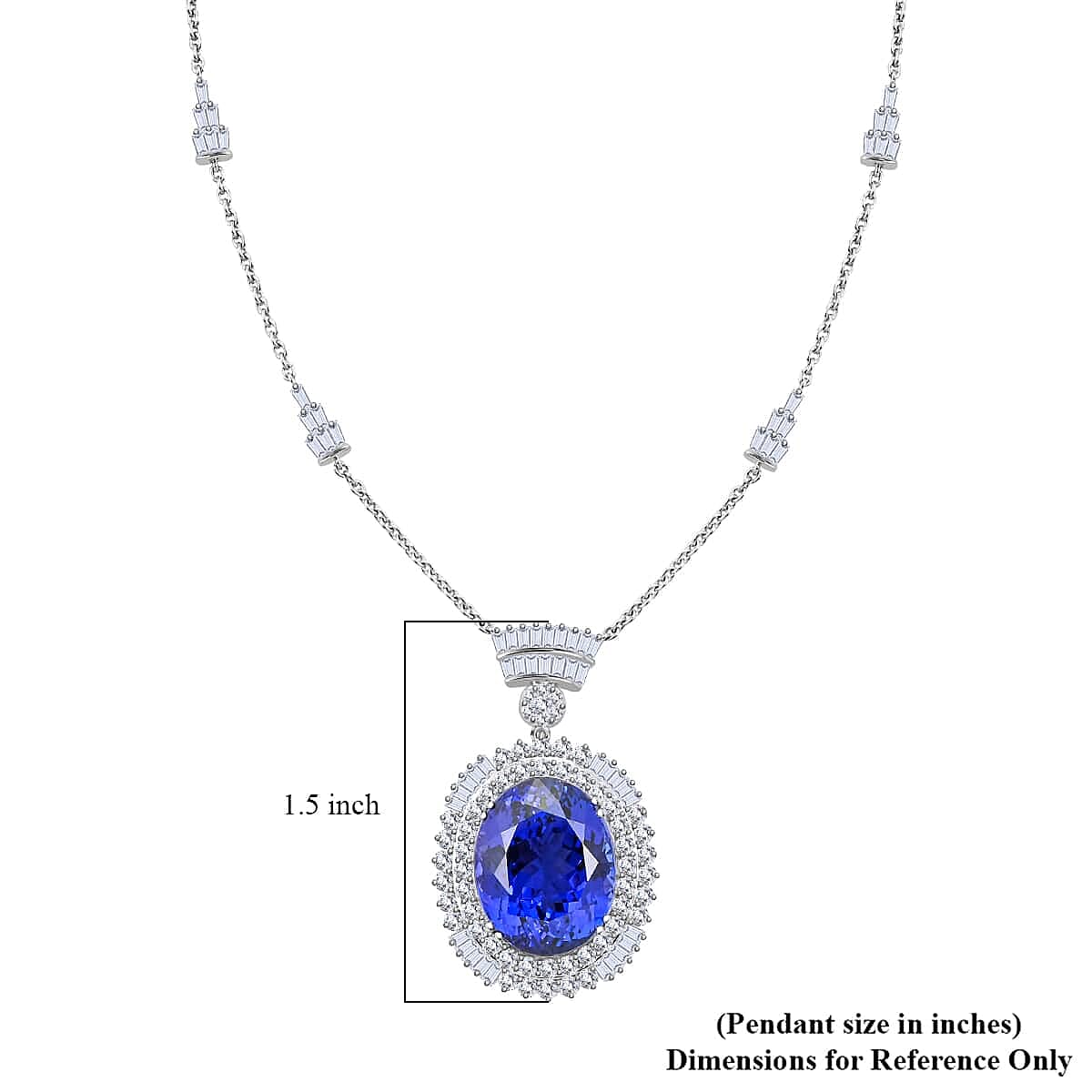 Chairman's Vault Collection Certified &amp; Appraised  RHAPSODY AAAA Tanzanite, Natural Diamond Double Halo Pendant in 950 Platinum with 18-inch Chain 35 Ct. 7768364 6