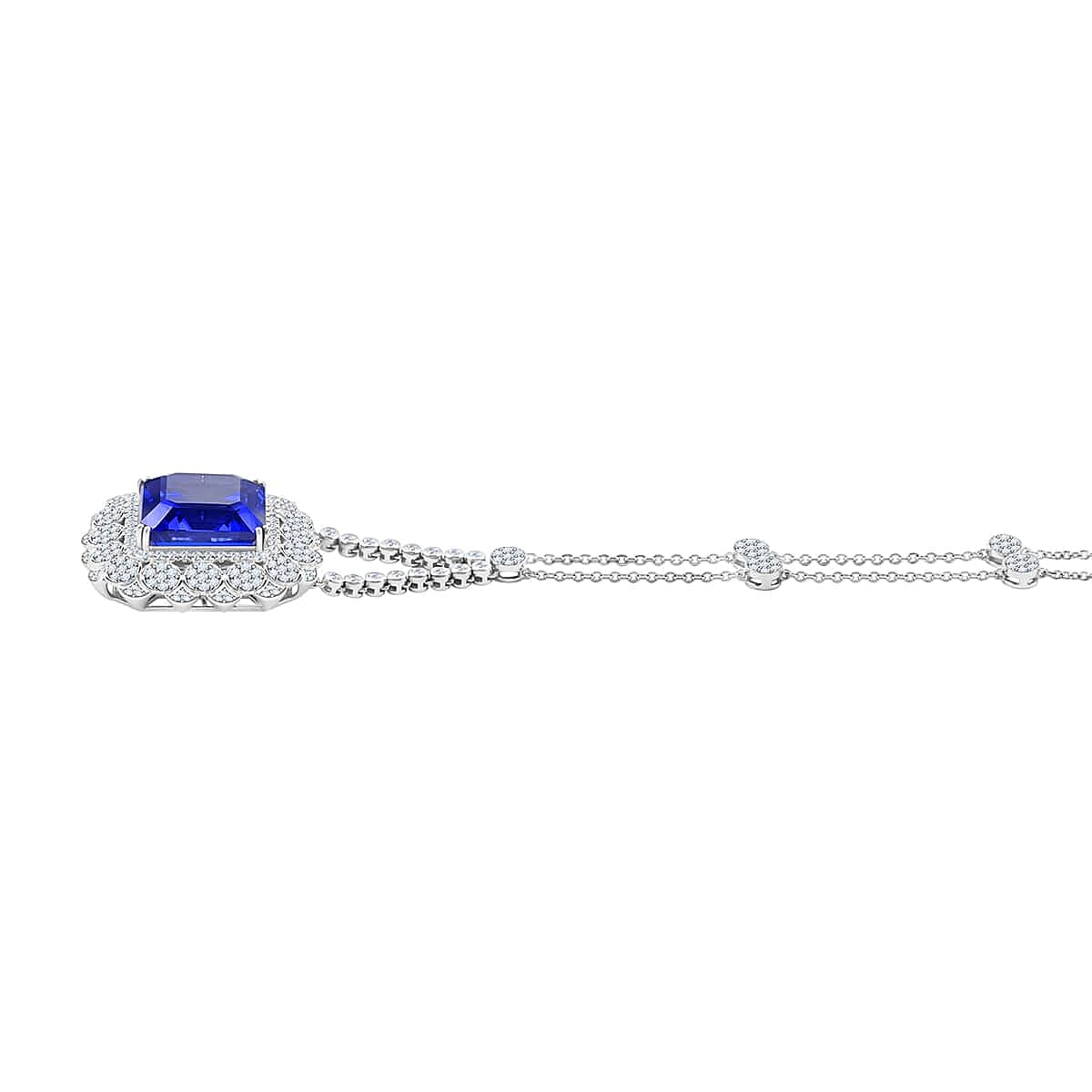 Certified and Appraised RHAPSODY AAAA 43.3 Ct. Tanzanite, White Diamond VS Pendant in 950 Platinum 7768363 2