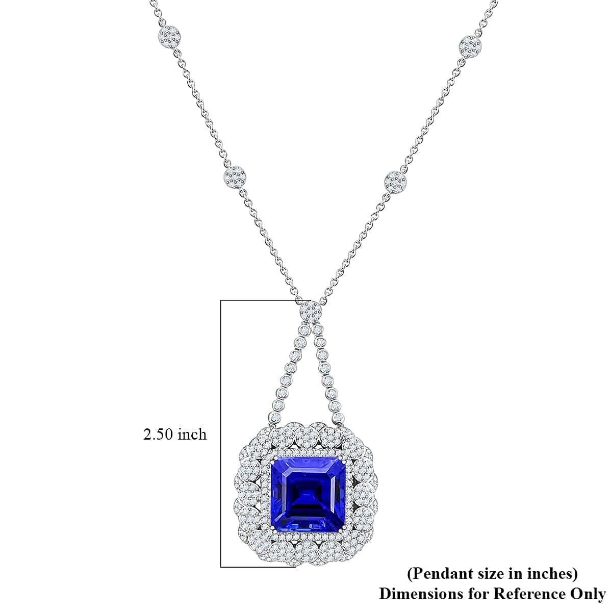 Certified and Appraised RHAPSODY AAAA 43.3 Ct. Tanzanite, White Diamond VS Pendant in 950 Platinum 7768363 6