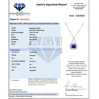 Certified and Appraised RHAPSODY 950 Platinum AAAA Tanzanite, White Diamond VS Pendant 43.35 Ct.