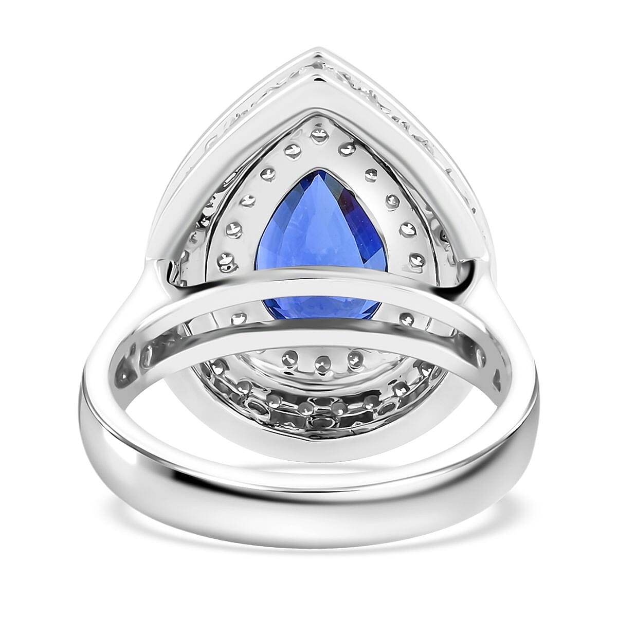 Chairman's Vault Collection Certified &amp; Appraised RHAPSODY AAAA Blue Ceylon Sapphire, Natural Diamond Double Halo Ring in 950 Platinum 6.05 Ct. 7775533 4