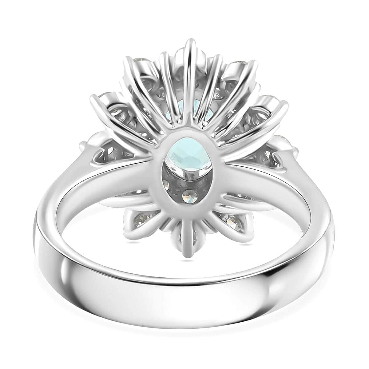 RHAPSODY AGI Certified 2.5 Ct. AAAA Paraiba Tourmaline, White Diamond VS E-F Floral Ring in 950 Platinum 7860216 6