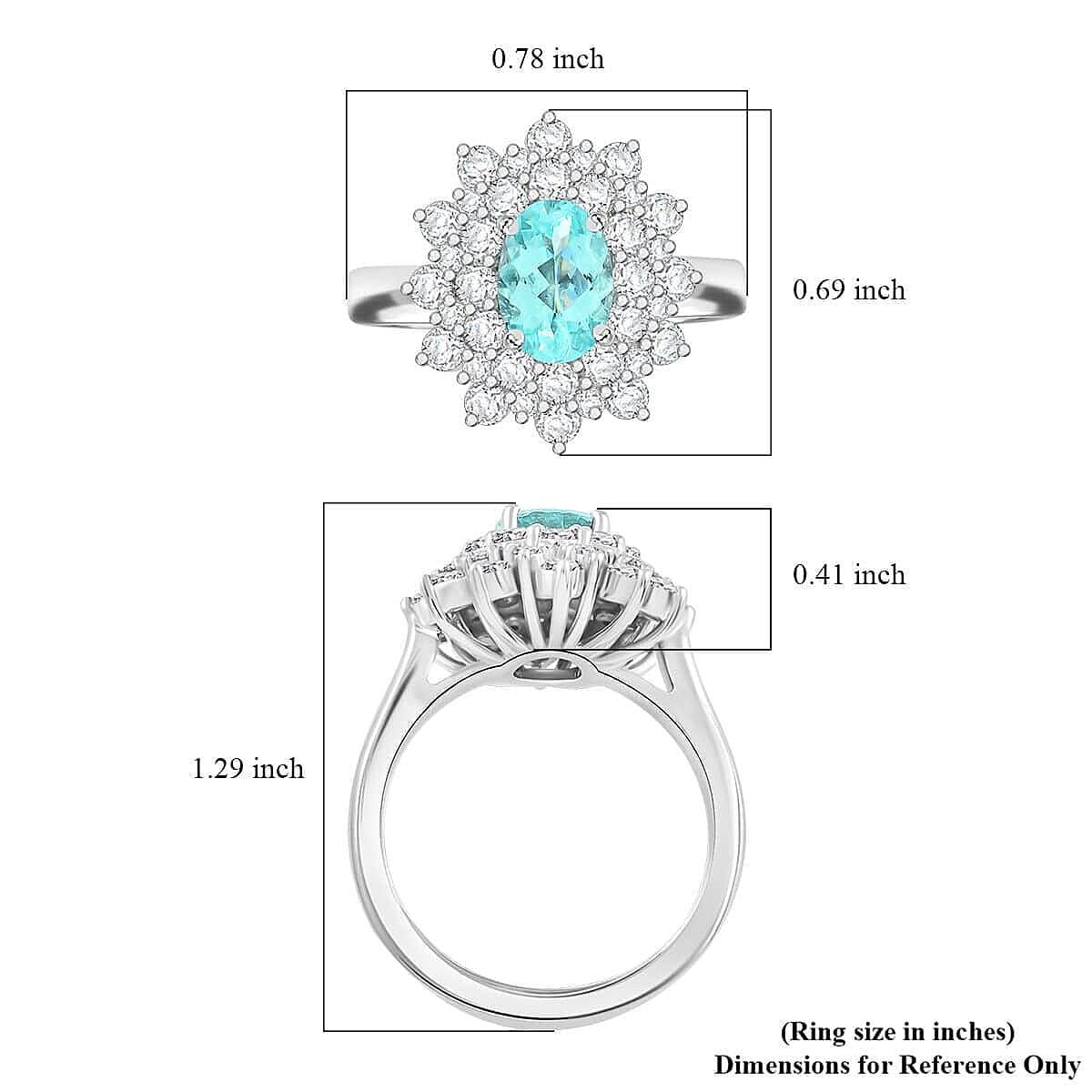 RHAPSODY AGI Certified 2.5 Ct. AAAA Paraiba Tourmaline, White Diamond VS E-F Floral Ring in 950 Platinum 7860216 7