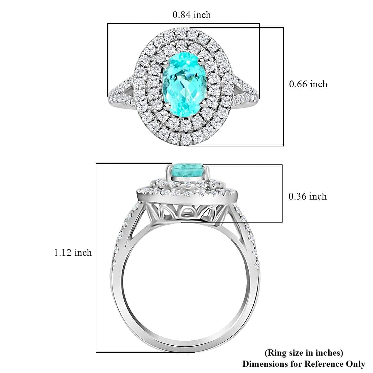 Chairman's Vault Collection Certified &amp; Appraised RHAPSODY AAAA Paraiba Tourmaline, Natural Diamond Double Halo Ring in 950 Platinum 2.75 Ct. 7860209 7