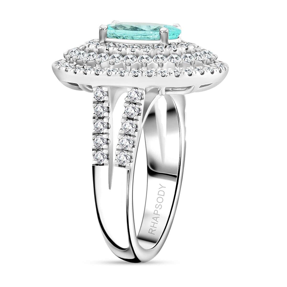 Chairman's Vault Collection RHAPSODY 1.75 Ct. AAAA Paraiba Tourmaline, Natural Diamond Triple Halo Ring in 950 Platinum 7860219 4