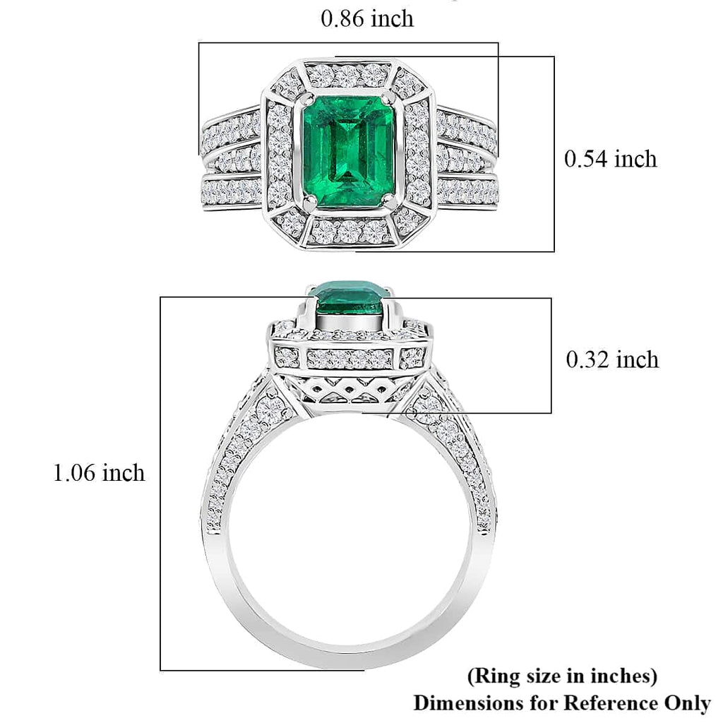 950 Platinum  AAAA  Zambian Emerald   White Diamond  VS Ring 3.24 ct,  Platinum Wt. 15.77 Gms  3.240  Ct.