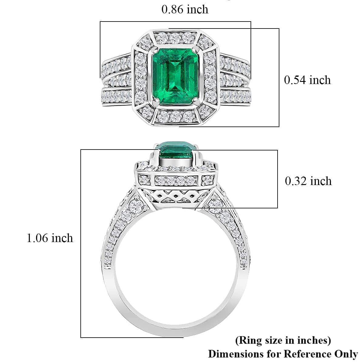 RHAPSODY 3.2 Ct. AAAA Zambian Emerald, White Diamond VS Halo Ring in 950 Platinum 7769549 5