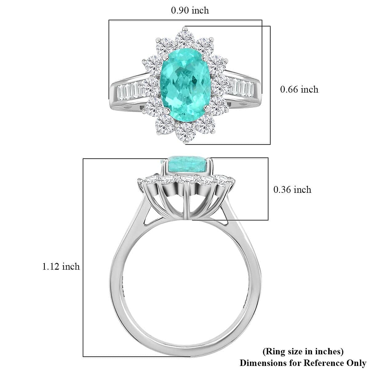 Chairman's Vault Collection Certified &amp; Appraised RHAPSODY AAAA Paraiba Tourmaline, Natural Diamond Floral Ring in 950 Platinum 3.85 Ct. 7860215 7