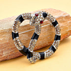 Champagne Crystal and Red Austrian Crystal  Brooch With Enamelling in Silver Ton