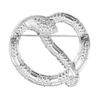 Champagne Crystal and Red Austrian Crystal  Brooch With Enamelling in Silver Ton