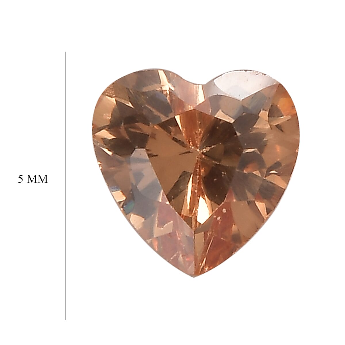 Set of 3 Champagne Cubic Zirconia Loose Gemstones in Heart Shape 2.45 Ct. 8063807 4