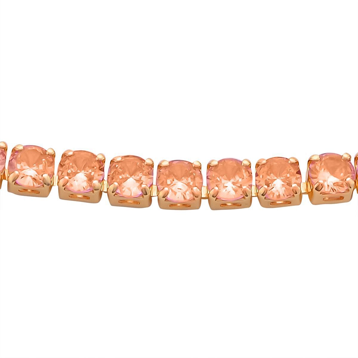 Simulated Champagne Sapphire Necklace (Size - 26 Adjustable) in Yellow Gold Tone 6368975 2
