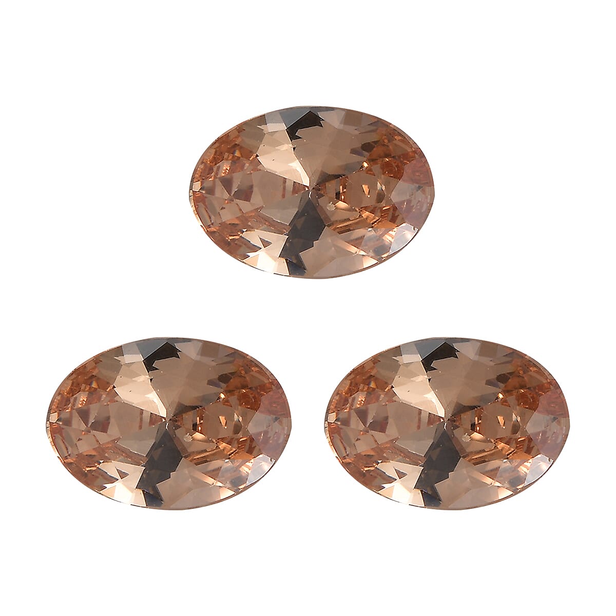 Set of 3 Champagne Cubic Zirconia Loose Gemstones in Oval Shape  3.29 Ct. 8063810 0