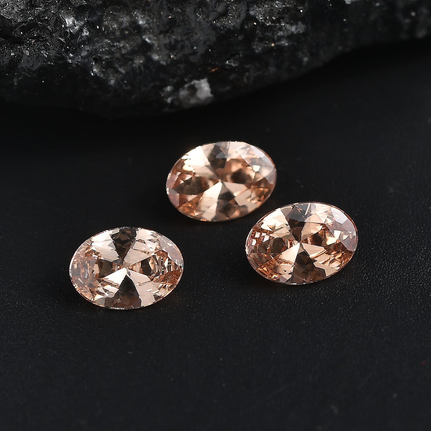 Set of 3 Champagne Cubic Zirconia Loose Gemstones in Oval Shape  3.29 Ct. 8063810 2