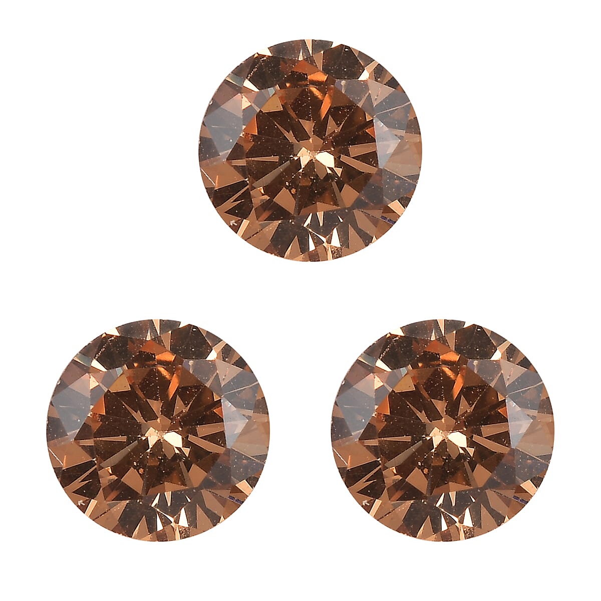 2.34 Ct. Set of 3 Champagne Cubic Zirconia Loose Gemstones in Round Shape 8063812 0