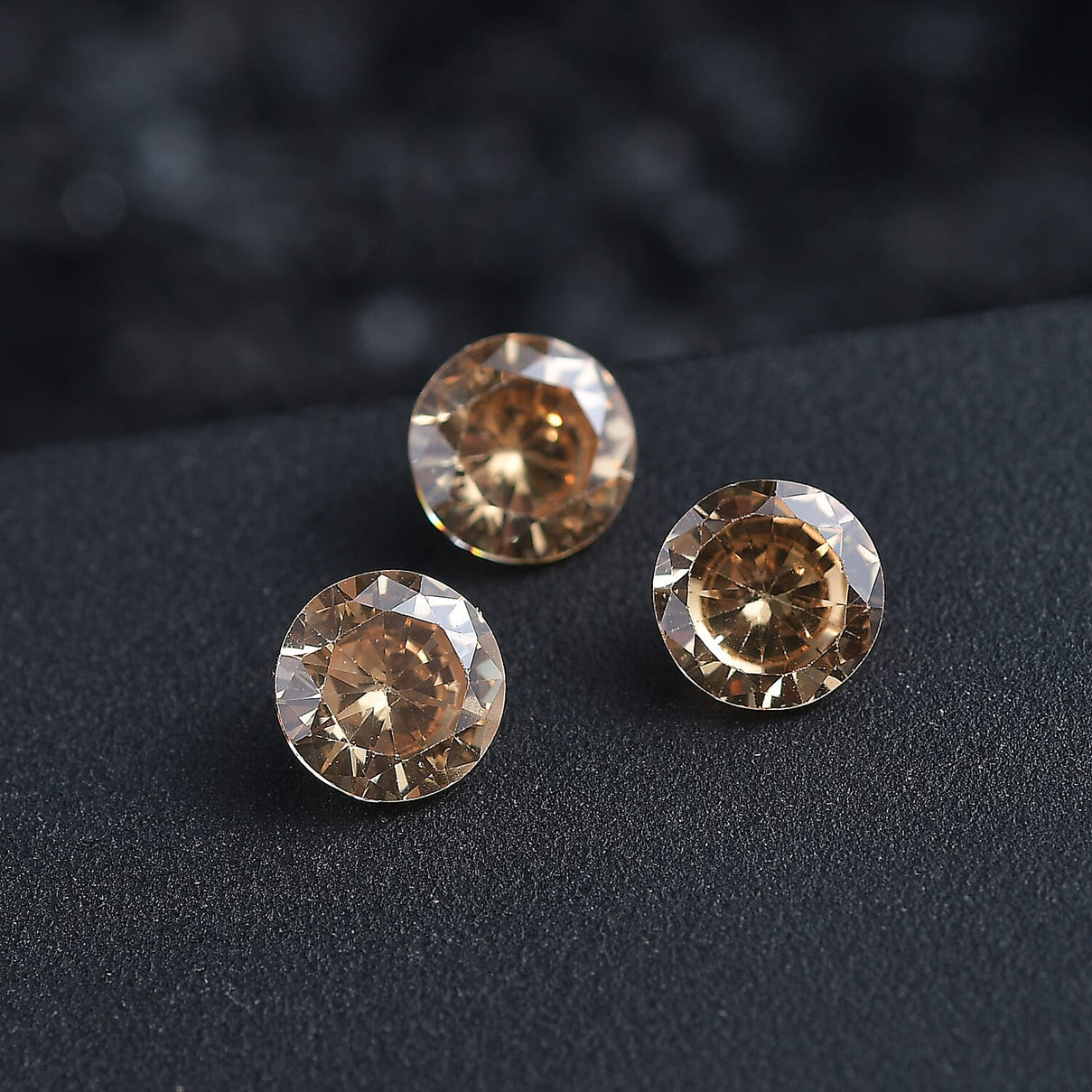 4.22 Ct. Set of 3 Champagne Cubic Zirconia Loose Gemstones in Round Shape 8063813 1