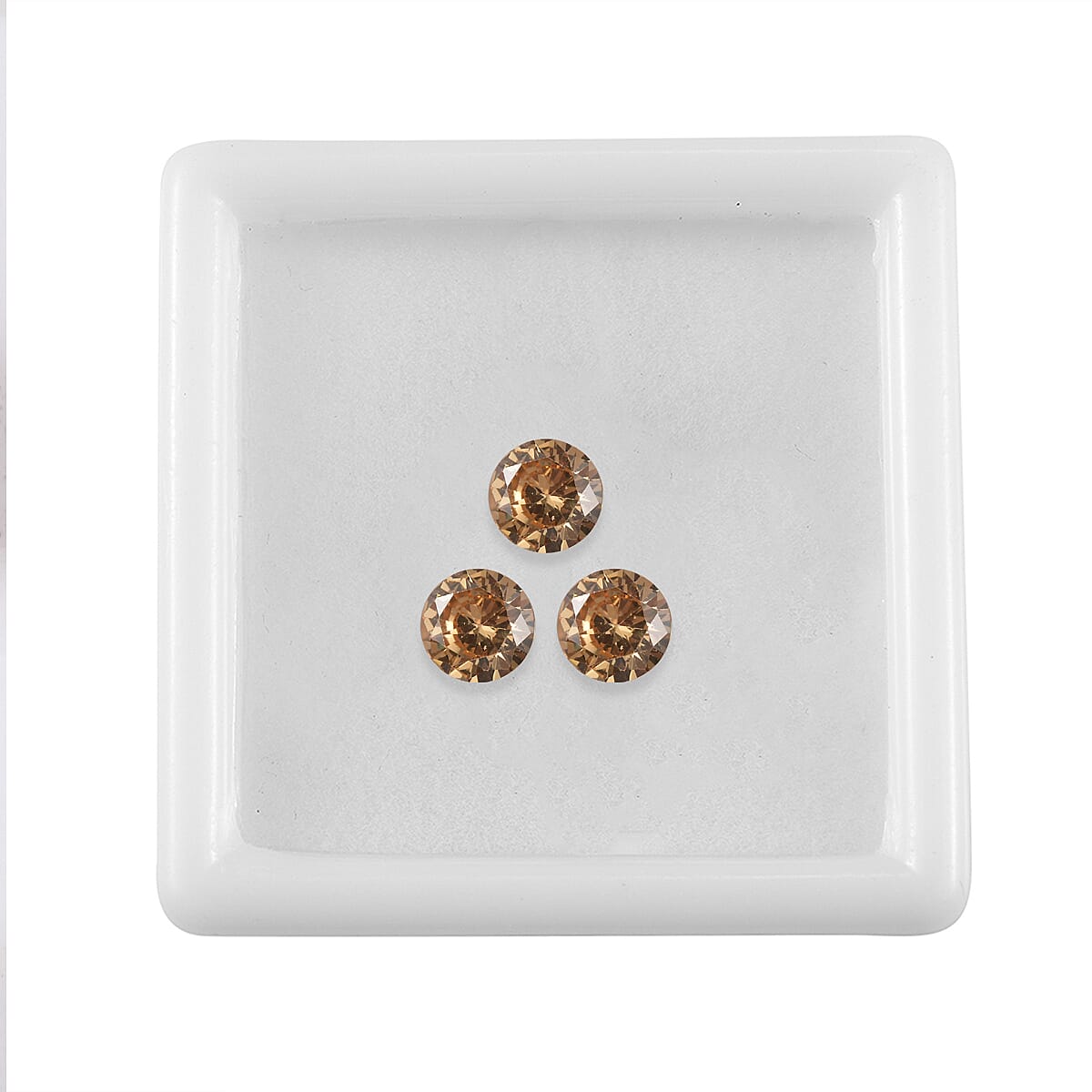 4.22 Ct. Set of 3 Champagne Cubic Zirconia Loose Gemstones in Round Shape 8063813 3