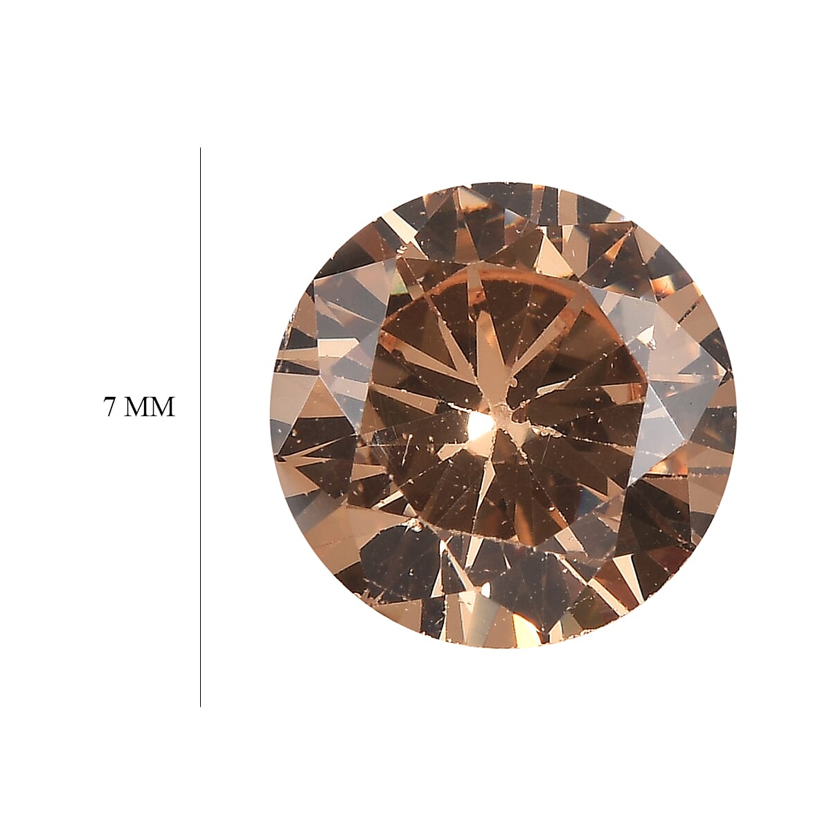 2.1 Ct. Champagne Cubic Zirconia Loose Gemstone in Round Shape 8063814 4